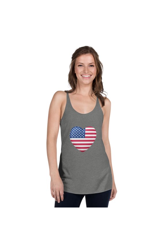 Love America Women's Racerback Tank (Premium Heather, XS)