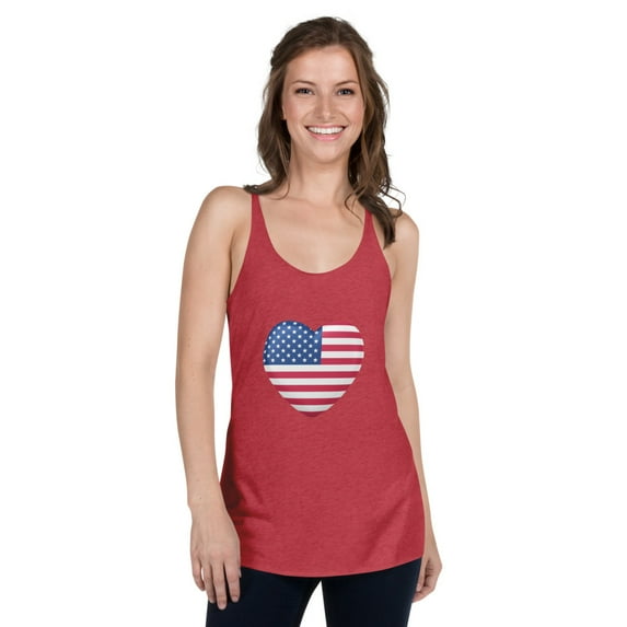 Love America Women's Racerback Tank (Vintage Red, XS)