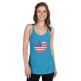 thumbnail image 1 of Love America Women's Racerback Tank (Vintage Turquoise, XL), 1 of 1