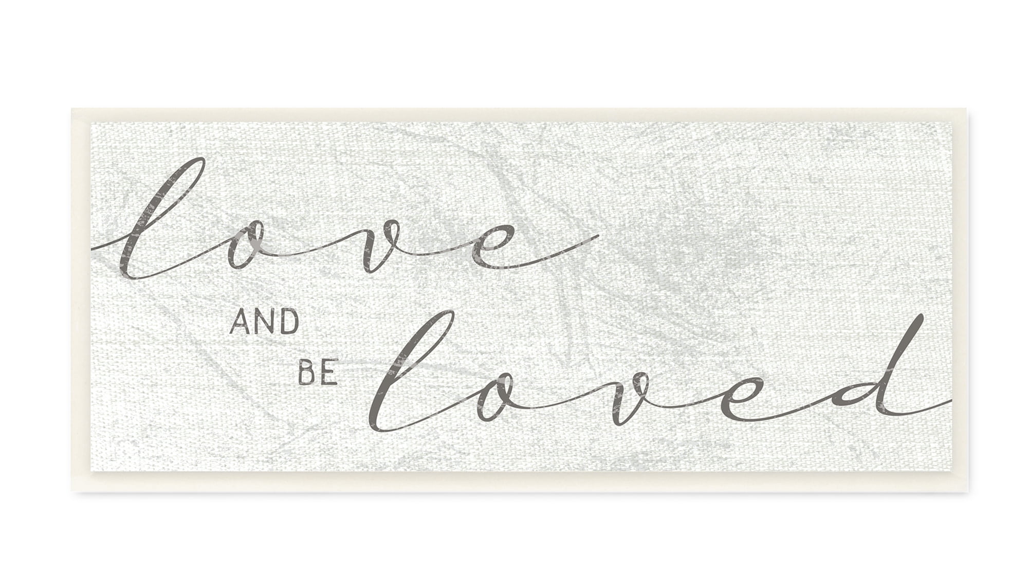 Stupell Industries Love And Be Loved Phrase Charming Cursive Text Wall Plaque, 7 x 17, Design by Daphne Polselli