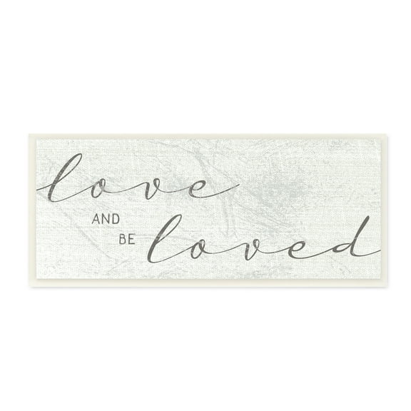 Stupell Industries Love And Be Loved Phrase Charming Cursive Text Wall Plaque, 7 x 17, Design by Daphne Polselli