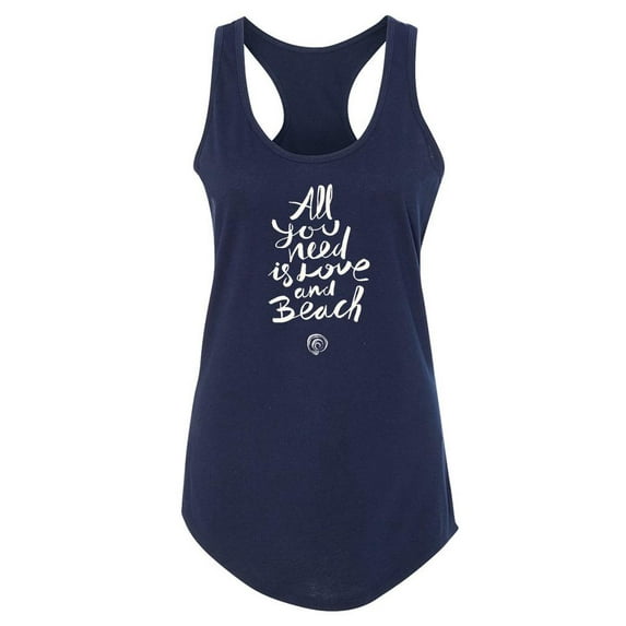 Love And Beach Quote Racerback Tank Women -Image by Shutterstock, Female Large
