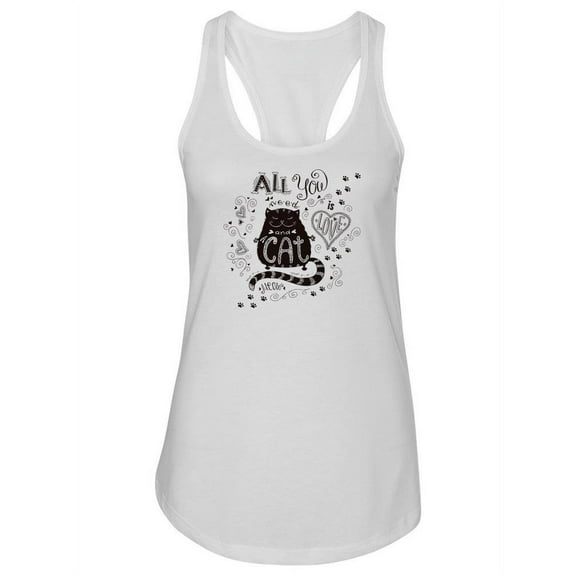 Love And Cat Racerback Tank Women -Image by Shutterstock, Female Medium