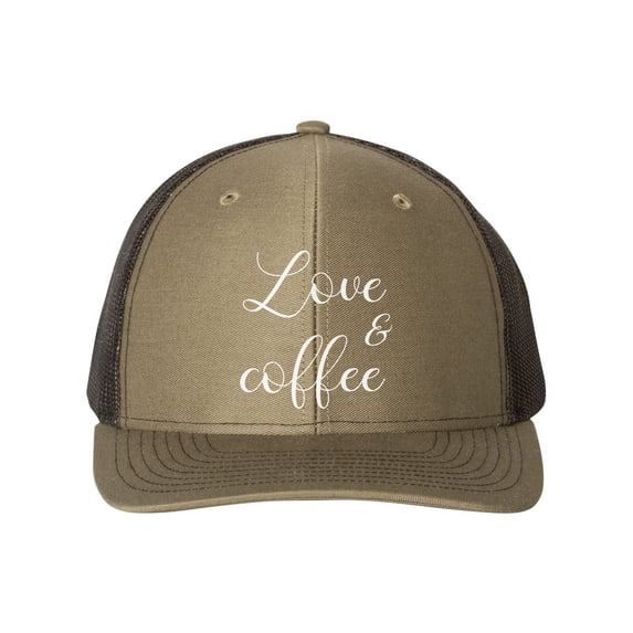 Love And Coffee, Gift For Her, Coffee Lover, Gift For Her, Mother's Day Gift, Love Coffee Hat, Love Hat, Loden/Black