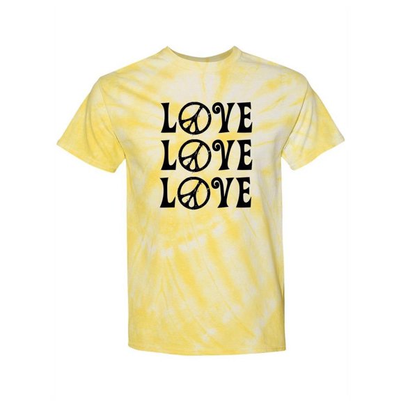 Love And Peace Lines Tie-Dye Cyclone Men -Smartprints Designs, Male Large