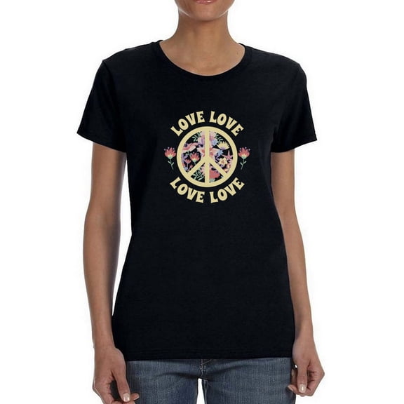 Love And Peace T-Shirt Women -Smartprints Designs, Female 4X-Large