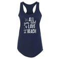 thumbnail image 1 of Love And The Beach Quote Racerback Tank Women -Image by Shutterstock, Female Medium, 1 of 4