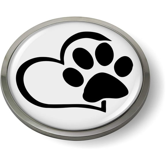 Love Animals 3D Domed CAR Emblem Badge Sticker Chrome Metal Round Bezel