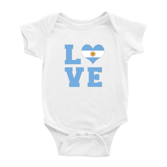 Love Argentina Flag Heart Baby Jumpsuits Newborn Clothes (White, 18-24 Months)