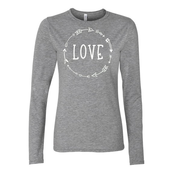 Love Arrow (Black) Valentine's Day Women's Long Sleeve T-Shirt-Heather-Large