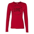 thumbnail image 1 of Love Arrow (Black) Valentine's Day Women's Long Sleeve T-Shirt-Red-XL, 1 of 4