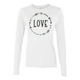 thumbnail image 1 of Love Arrow (Black) Valentine's Day Women's Long Sleeve T-Shirt-White-Large, 1 of 4