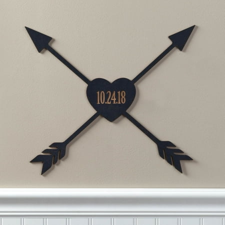 Love Arrows Personalized Black Wood Plaque