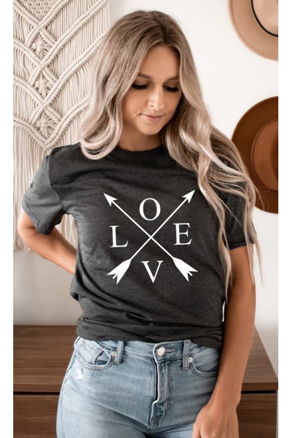 Love Arrows Valentines Day PLUS SIZE Graphic Tee T-Shirt