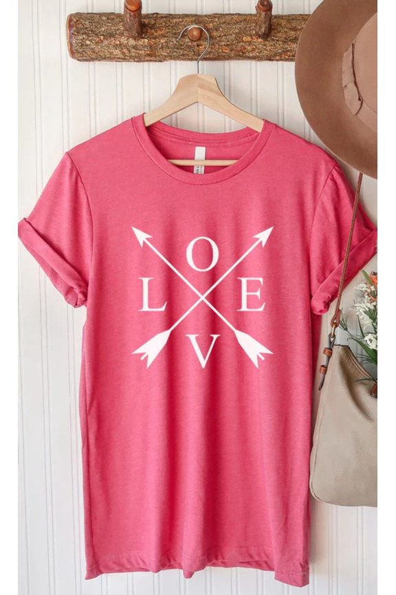 Love Arrows Valentines Day PLUS SIZE Graphic Tee T-Shirt