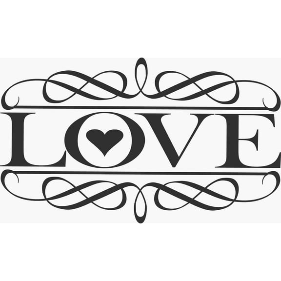 Love Artwork for Home Vinyl Wall Decal - Entry and Welcome Banner with the Word Love Art Design for Living Room Wall Decoration - 30" x 19"