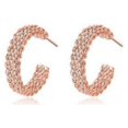 thumbnail image 1 of Love At First Sight 18 Kt Gold Plated 925 Sterling Silver Polished And Rose Gold Plated Cross Link Cable Earrings, 1 of 2