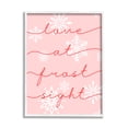 thumbnail image 1 of Love At Frost Sight Romantic Pink Snowflakes Quote Holiday Graphic Art Framed Art Print Wall Art, 1 of 7