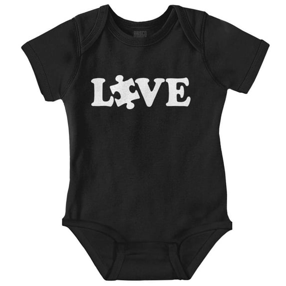 Love Autism Awareness Puzzle Piece Romper Boys or Girls Infant Baby Brisco Brands 12M