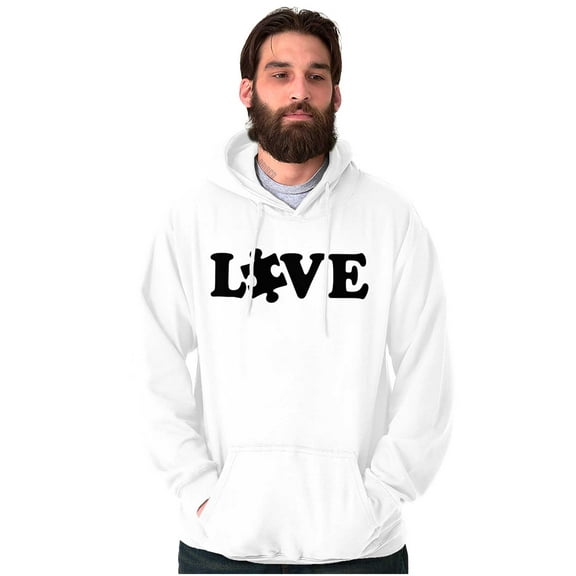 Love Autism Awareness Puzzle Piece Unisex Plus Fleece Graphic Hoodie Brisco Brands 5X