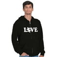 thumbnail image 1 of Love Autism Awareness Puzzle Piece Unisex Fleece Graphic Zip Up Hoodie Brisco Brands 2X, 1 of 5