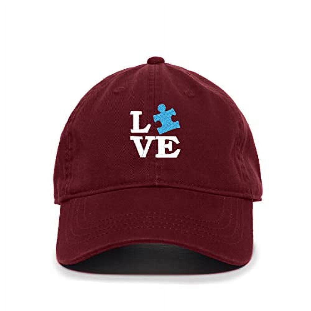 Love Autism Puzzle Baseball Cap Embroidered Cotton Adjustable Dad Hat ...