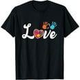 thumbnail image 1 of Love Autistic Heart Autism Awareness Support Puzzle Ribbon T-Shirt, 1 of 3