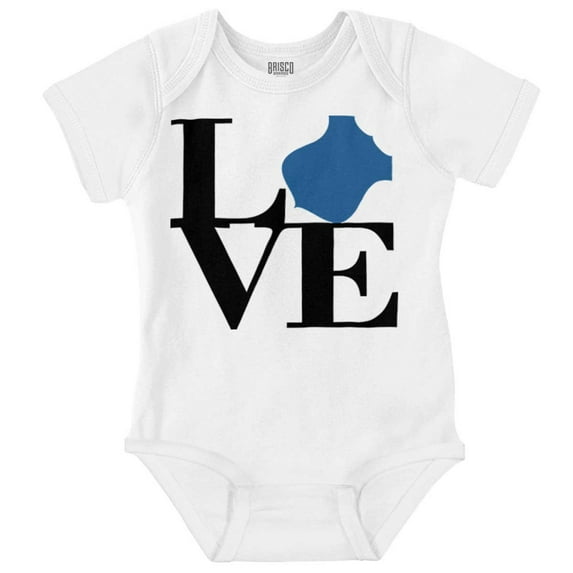 Love Badge Superhero Cop Police Romper Boys or Girls Infant Baby Brisco Brands NB