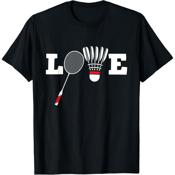 Love Badminton Player Lover Athletic Shuttlecock T-Shirt