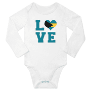 Love Bahamas Heart Flag Baby Long Slevve Rompers (White, 3-6 Months)