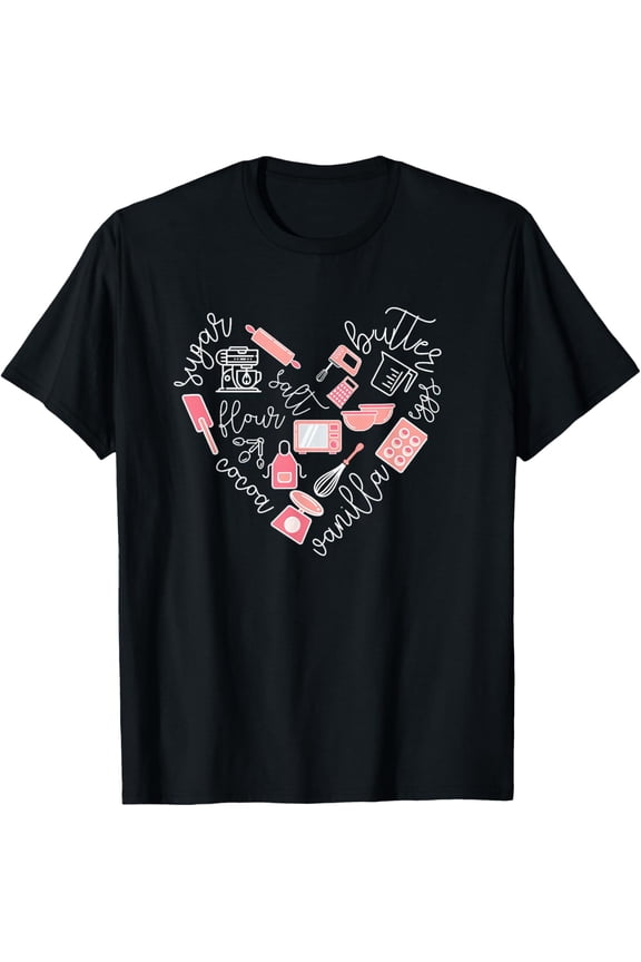 Love Baking Tools For Bakers Gift Women Cute Pink T-Shirt