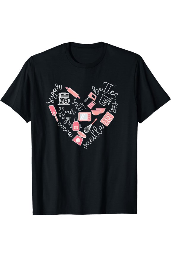 Love Baking Tools For Bakers Gift Women Cute Pink T-Shirt
