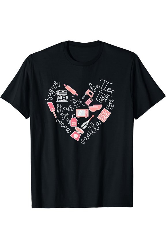 Love Baking Tools For Bakers Gift Women Cute Pink T-Shirt