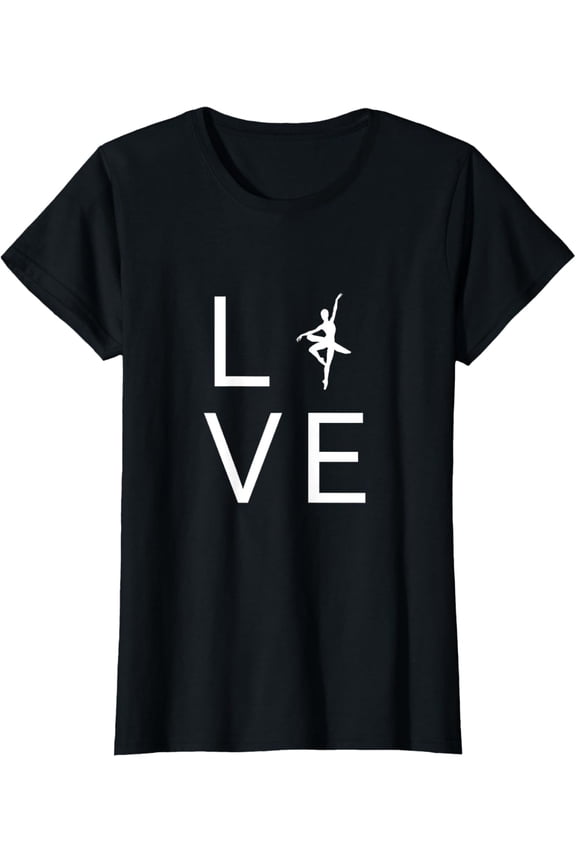 Love Ballet for Ballerina Dancer Lover Dance Silhouette T-Shirt men and women can wear, black, white, gifts