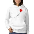thumbnail image 1 of Love Balloon Heart Lettering  Hoodie Women -Image by Shutterstock, Female 4X-Large, 1 of 4