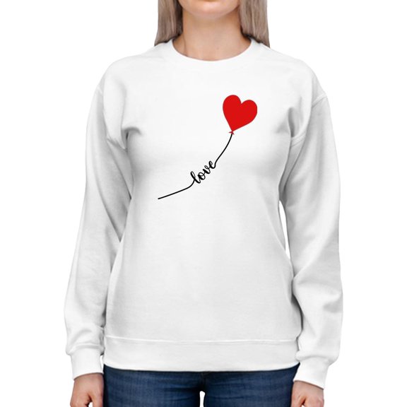 Love Balloon Heart Lettering  Sweatshirt Women -Image by Shutterstock, Female 4X-Large