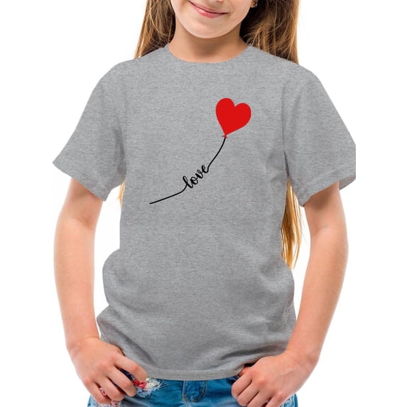 Love Balloon Heart Lettering T-Shirt Juniors -Image by Shutterstock, Large