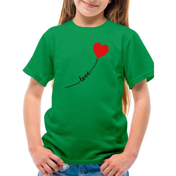 Love Balloon Heart Lettering T-Shirt Juniors -Image by Shutterstock, Medium