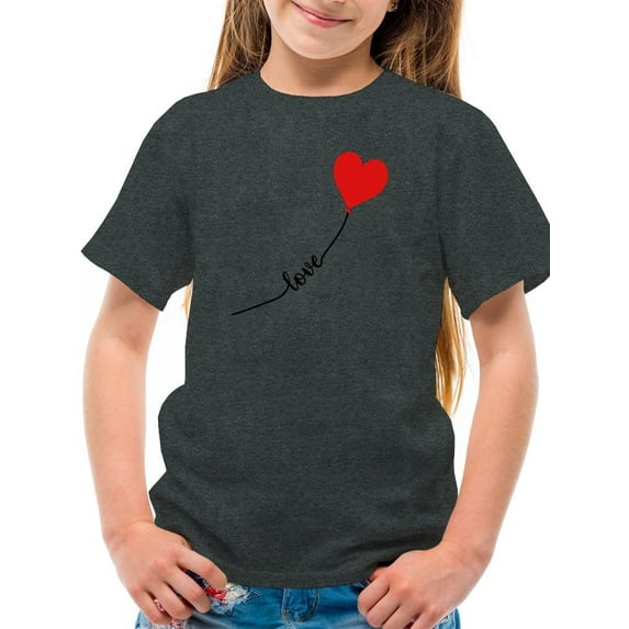 Love Balloon Heart Lettering T-Shirt Juniors -Image by Shutterstock, Small