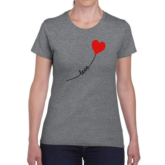 Love Balloon Heart Lettering T-Shirt Women -Image by Shutterstock, Female 4X-Large
