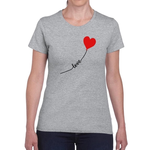 Love Balloon Heart Lettering T-Shirt Women -Image by Shutterstock, Female Large