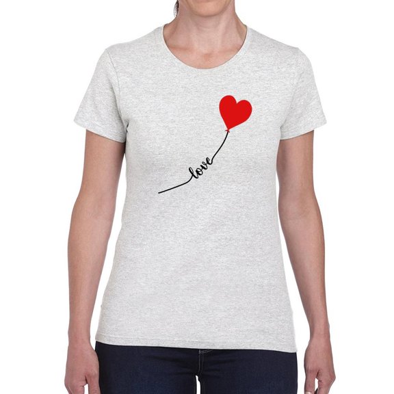 Love Balloon Heart Lettering T-Shirt Women -Image by Shutterstock, Female x-Large