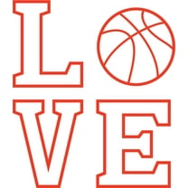 Love Balls Basketball Team Sports Customized Wall Decal - Custom Vinyl Wall Art - Personalized Name - Baby Girls Boys Kids Bedroom Wall Decal Room Decor Wall Stickers Decoration Size (20x20 inch)