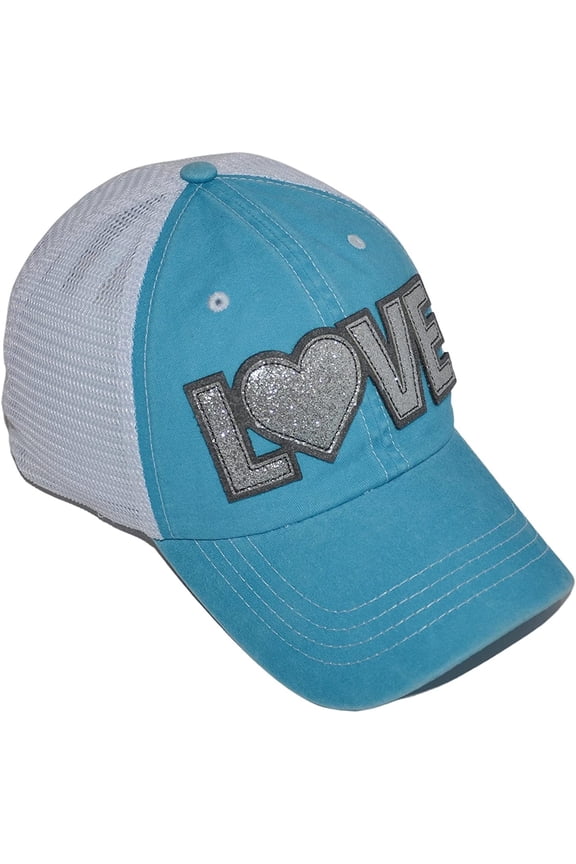 Love Baseball Caps for Women, Bling Trucker Hat, Girls Baseball Cap with Sayings, Adjustable Snapback Low Profile Hats