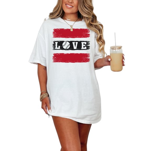 Love Baseball Sport Fan Merch, White Comfort Colors T-Shirt, 3XL