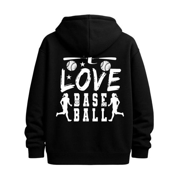 Love Baseball hoodies lover men's long sleeve black Regular Fit, All-Season Casual Wear, Ideal Gift streetwear grey Basic Unisex Shirt Cotton tshirts