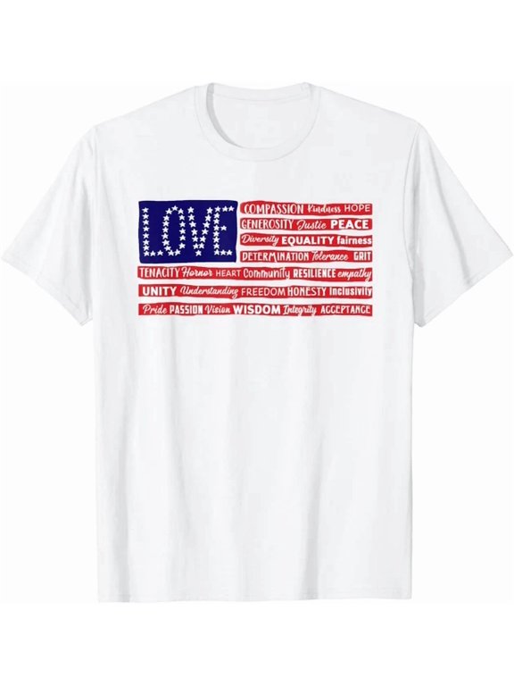 Love Be Kind Compassion Equality American Flag Unique Everyday Gift T-shirt