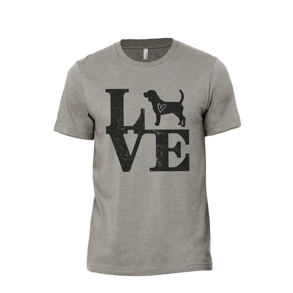 Love Beagle Men's Modern Fit Fun Casual T-Shirt Printed Graphic Tee Military Gray Large