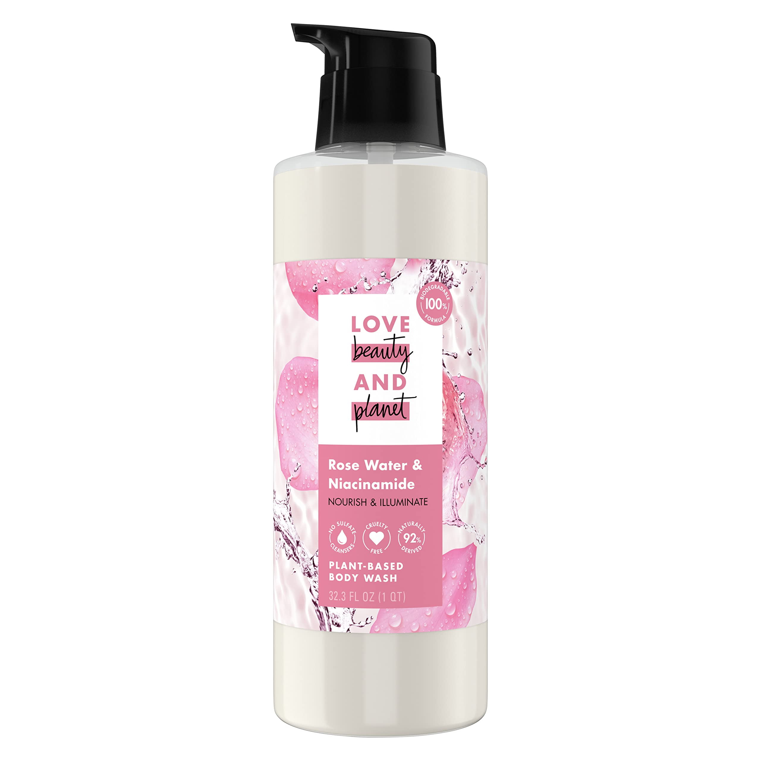 Love Beauty And PlantBased Body Wash Nourish and Illuminate Skin Rose Water and