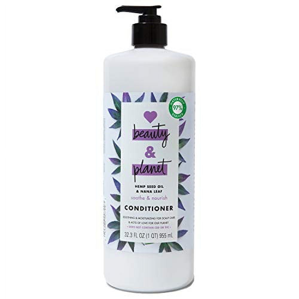 Love Beauty And Planet Soothe & Nourish Dry Hair Conditioner 32.3oz Clean Scalp & Nourished Hair Care Hemp Seed Oil & Nana Leaf Paraben Free, Silicone Free & Vegan